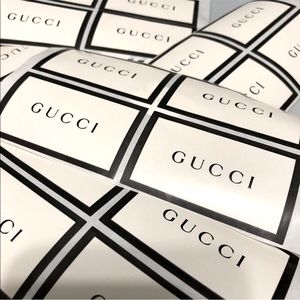 24 (Twenty-Four) Authentic GUCCI Black/White Label Stickers DIY Projects Gifts